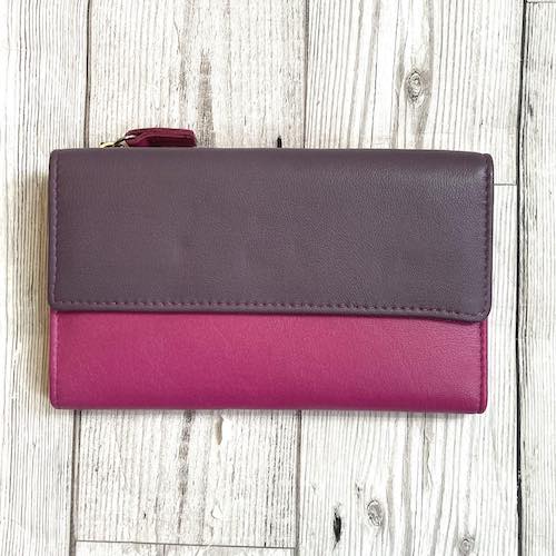 multicolour leather wallet purse