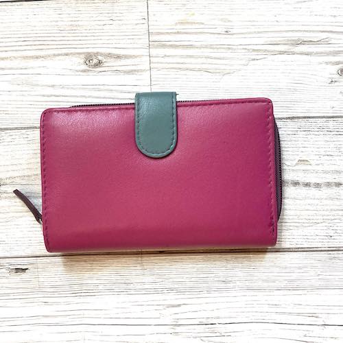 multicoloured leather wallet purse