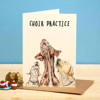 Choir practice dogs singing