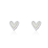 Three gold heart-shaped earrings with clear stones on a white background