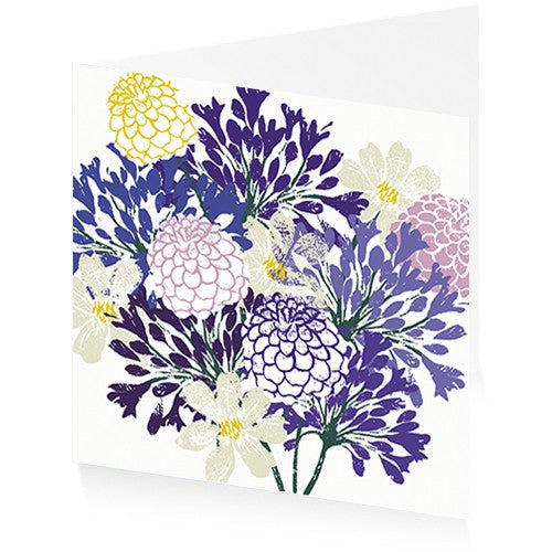 Artpress greetings card, garden blooms by Liza Saunders.