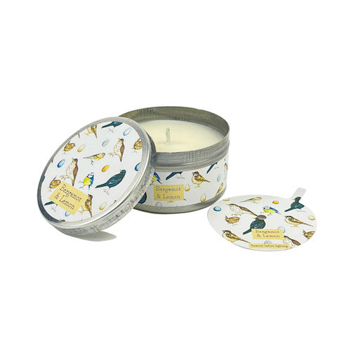 Illustrated Candle Tin Wild Birds