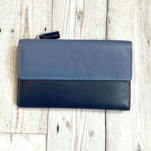 multicoloured leather wallet purse