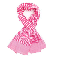 pink stripey scarf