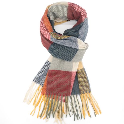 checked winter scarf