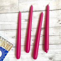 Set Of Four Candles Bright Pink