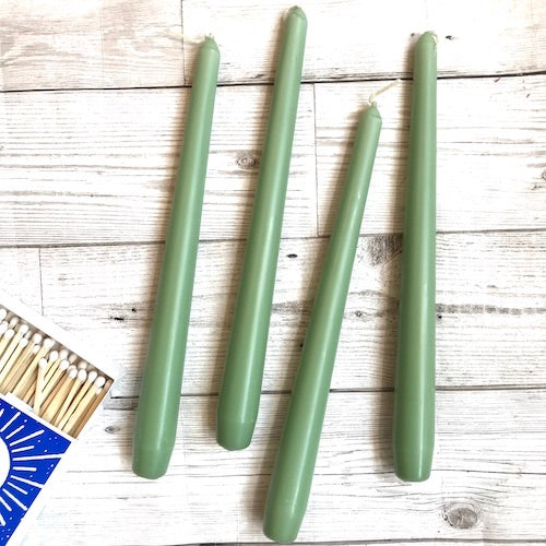 Set Of Four Candles Swedish Green