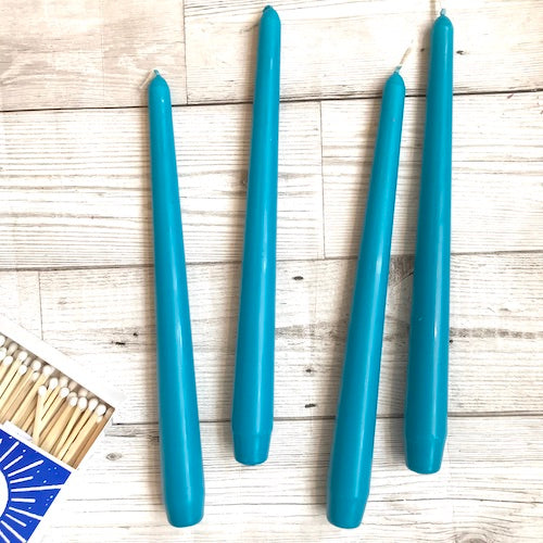 Set Of Four Candles Turquoise