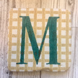 ceramic alphabet coaster