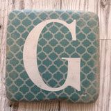 ceramic alphabet coaster