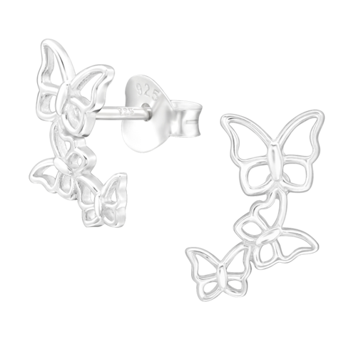 butterfly silver earrings